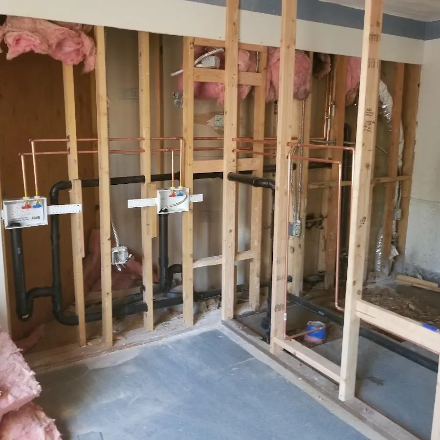 Copper pipe rough-in and plumbing installation in Hartland